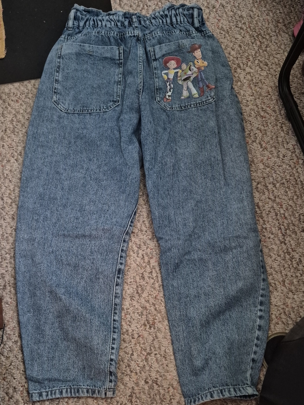 Zara Light Blue Relaxed Jeans with Toy Story Patch